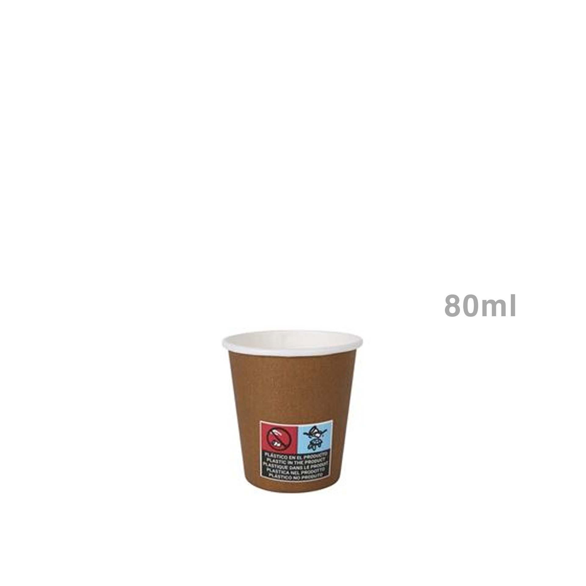 Copo Cartão Café Castanho 80ml Pack 50