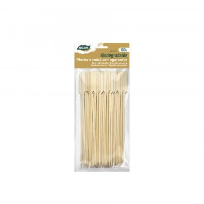 Palito Bambu Biodegradvel com Agarrador 24cm Pack 100