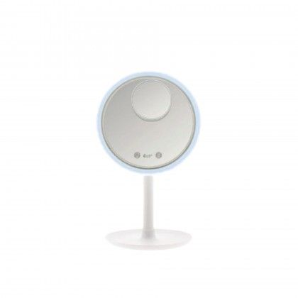 Espelho Led Plstico Redondo Branco 20cm