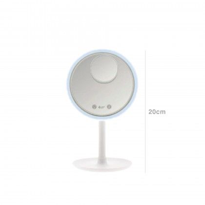 Espelho Led Plstico Redondo Branco 20cm