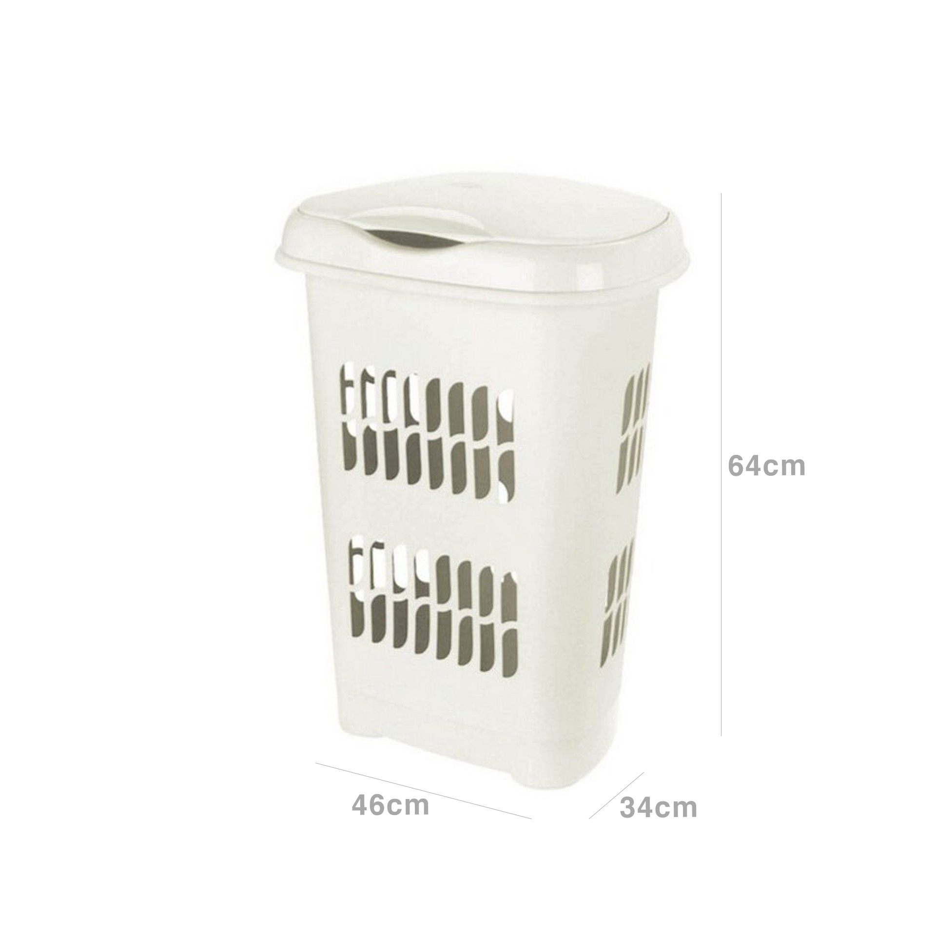 Roupeiro com Tampa Creme 50L 46X34X64cm