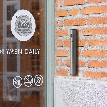 Cinzeiro Parede Inox Redondo 41X6X7cm