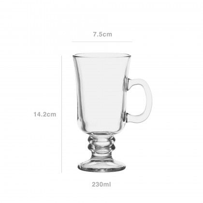 Caneca com P Vidro 230ml 10X7.5X14.2cm Pack 2