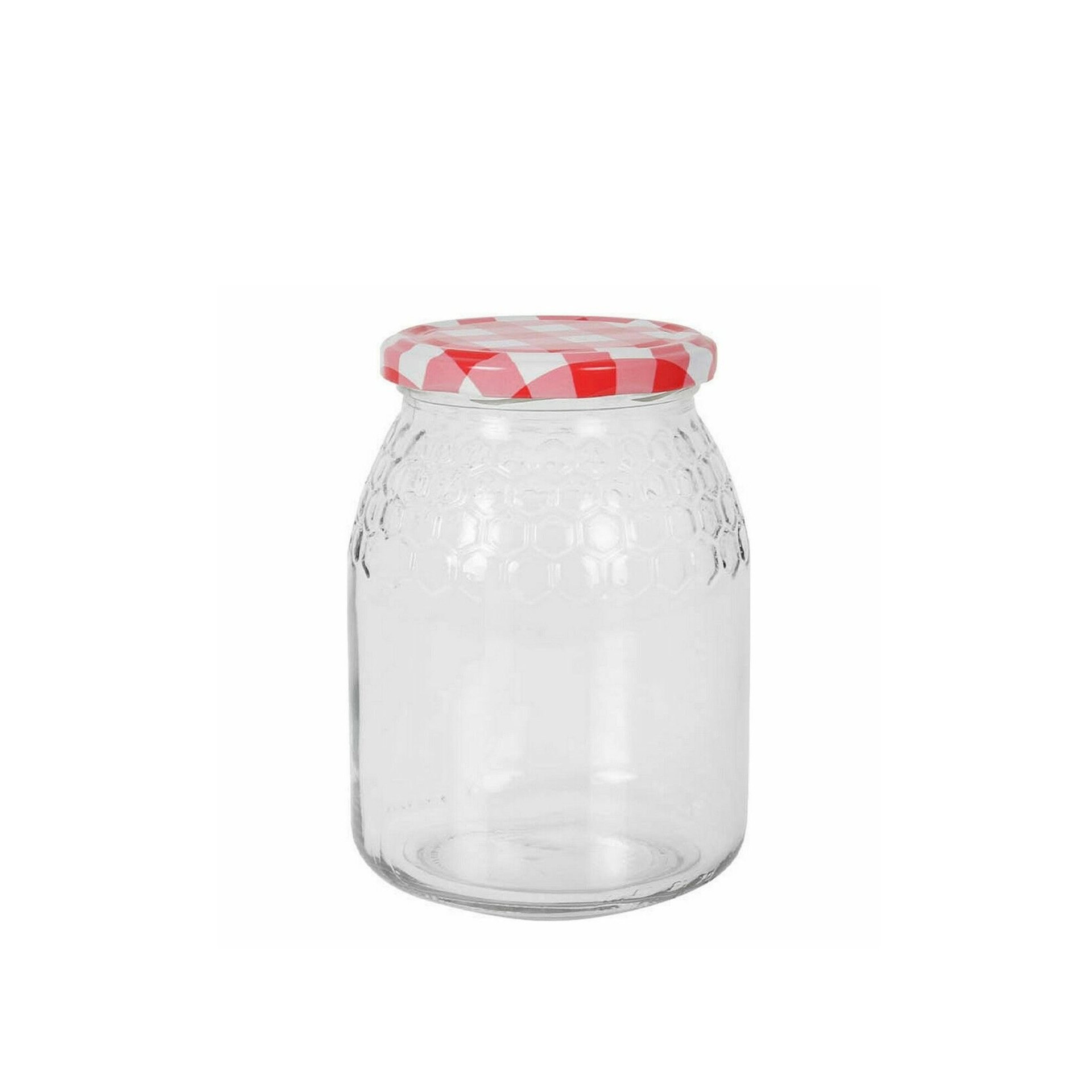 Frasco Hermético com Tampa Rosca Xadrez Mel 1kg 9.8X13.5cm