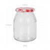Frasco Hermtico com Tampa Rosca Xadrez Mel 1kg 9.8X13.5cm