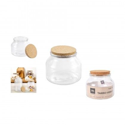 Frasco Hermtico Vidro Liso Tampa Cortia 1600ml