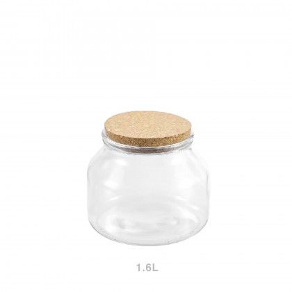 Frasco Hermtico Vidro Liso Tampa Cortia 1600ml