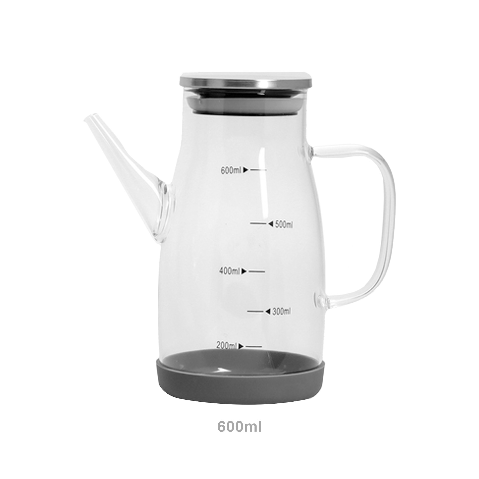 Galheteiro Vidro Tampa Metal 600ml 8.5X16.5X17.3cm