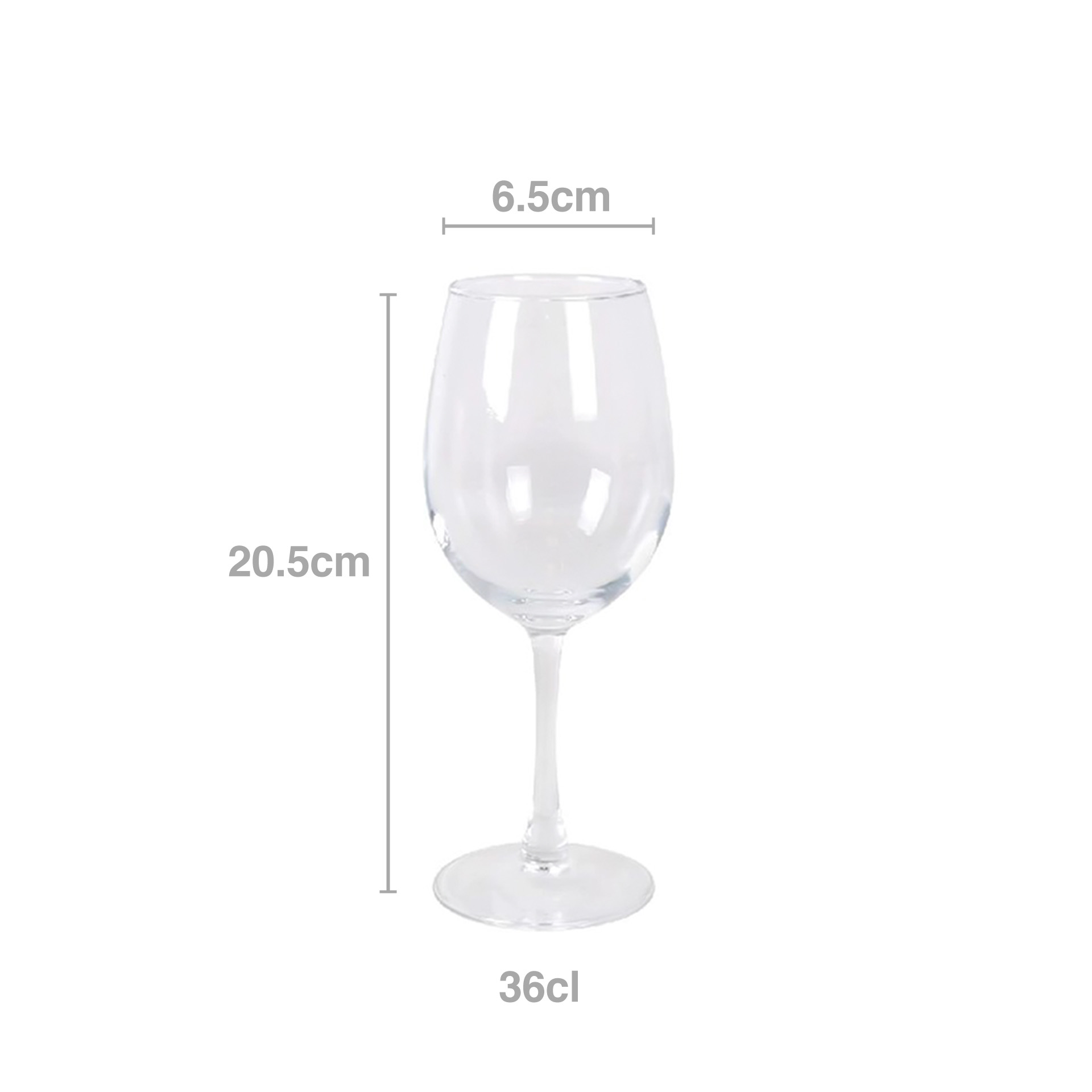Copo com Pé Tempo Vinho 36cl 6.5X20.5cm Pack 6