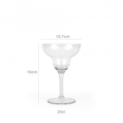 Copo Margarita Poliestireno 250ml 10.7X16cm Pack 6