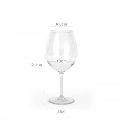 Copo Vinho Poliestireno 590ml 6.5X10X21cm Pack 6
