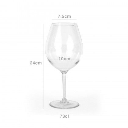 Copo Vinho Poliestireno 730ml 7.5X10X24cm Pack 6
