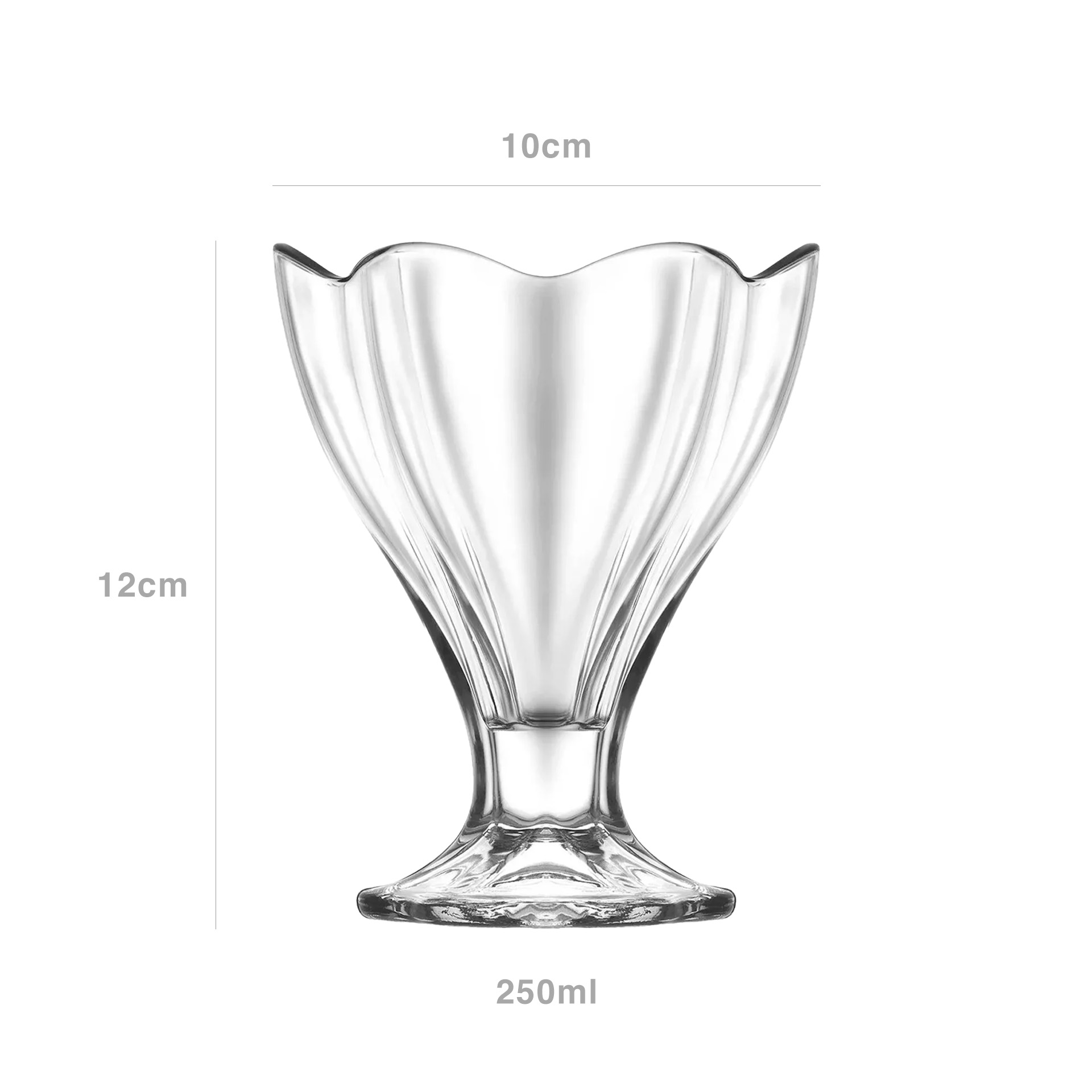 Taça Gelado Vidro Lily 250ml 10X9X12cm Pack 6