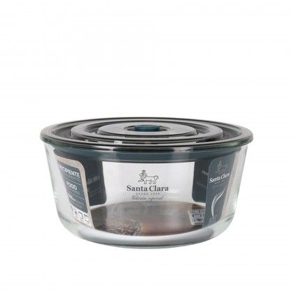 Caixa Herm�tica Vidro Tampa V�lvula Redonda 1650ml