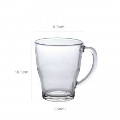 Caneca Vidro Cosy 350ml 8.6X10.5cm Pack 6