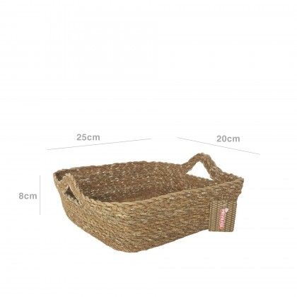 Cesto Vime com Asas Retangular 25X20X8cm