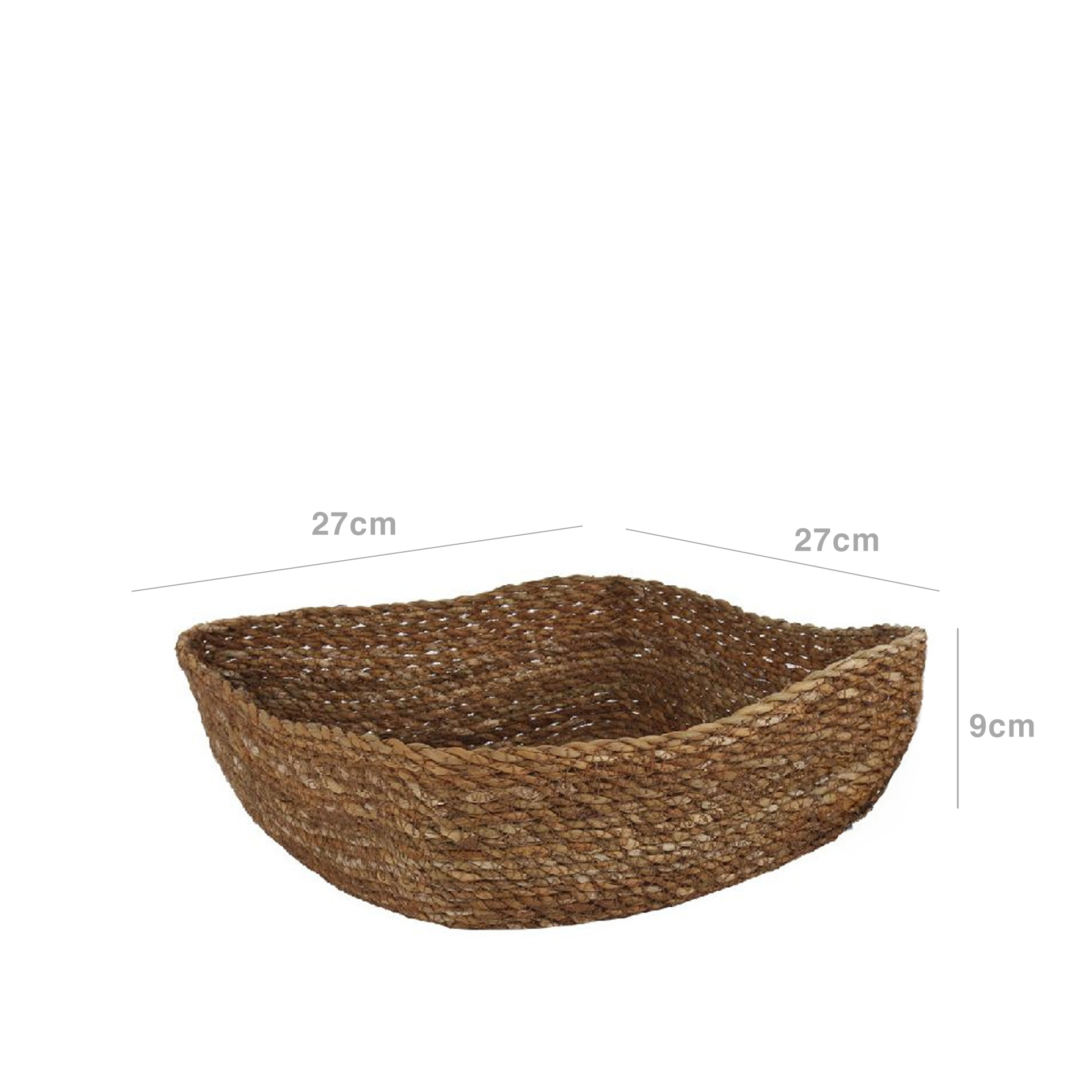 Cesto Vime Retangular Castanho Escuro 27X27X9cm