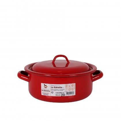 Caarola Esmalte com Tampa Vermelho 20cm