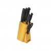 Conjunto 5 Facas Nero com Tesoura + Cepo Madeira 8.5X13X21.5cm