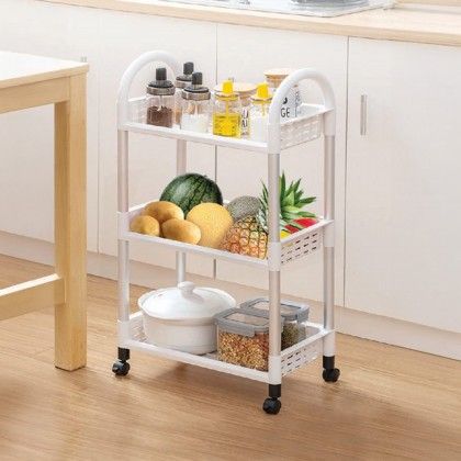 Carrinho Multifunções com 3 Cestos 45X25X77cm Carrinho Multifunções com 3 Cestos 45X25X77cm