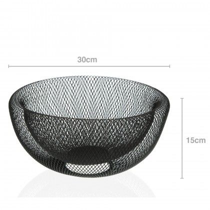Cesta Metal Fruta Preto 30X30X15cm
