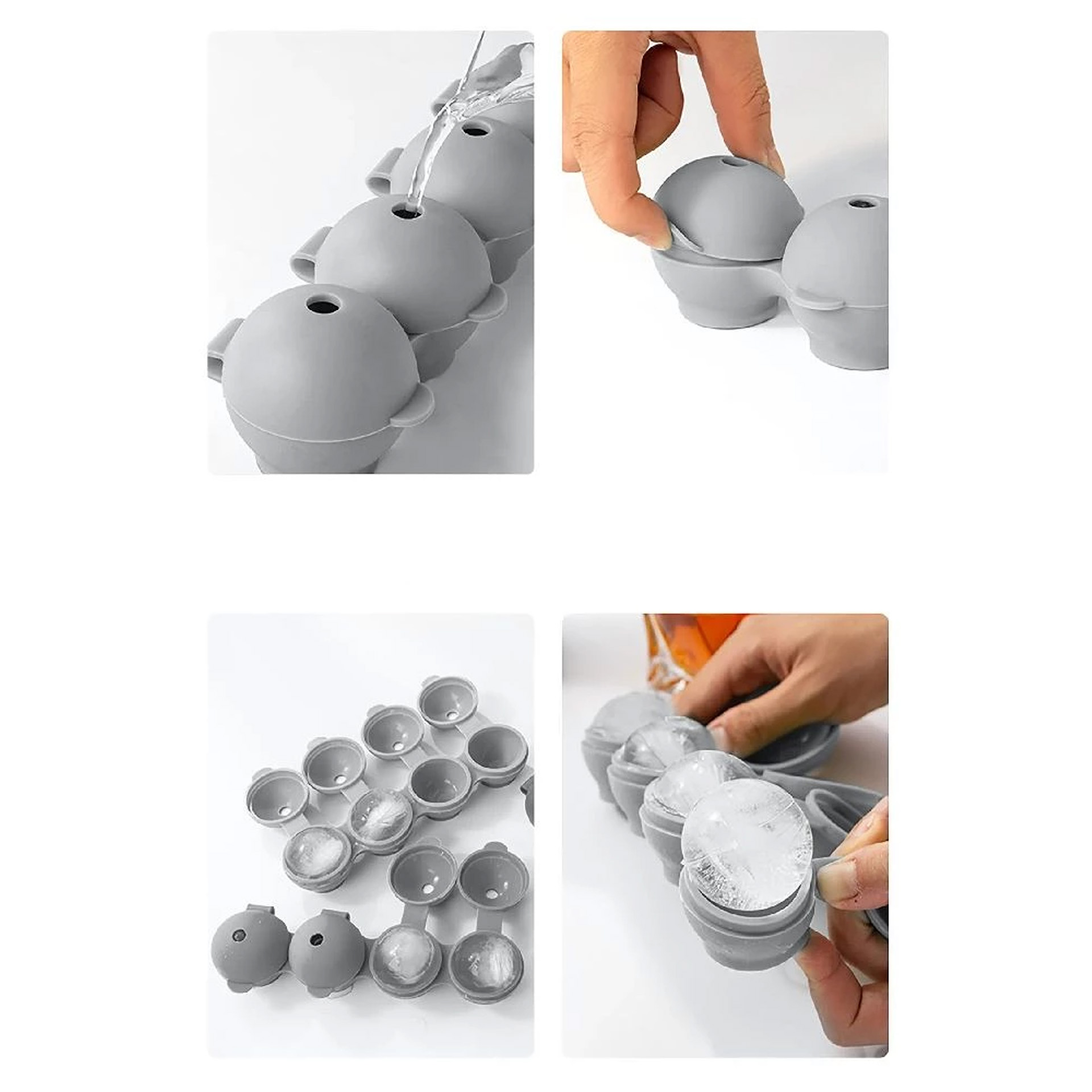 Cuvete Gelo Silicone Flex 4 Bolas 22X7X5cm