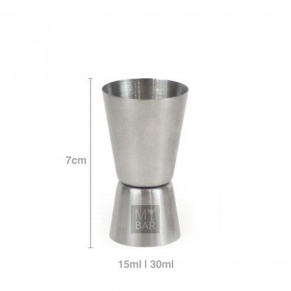 Medidor Duplo Inox 15/30ml 7cm