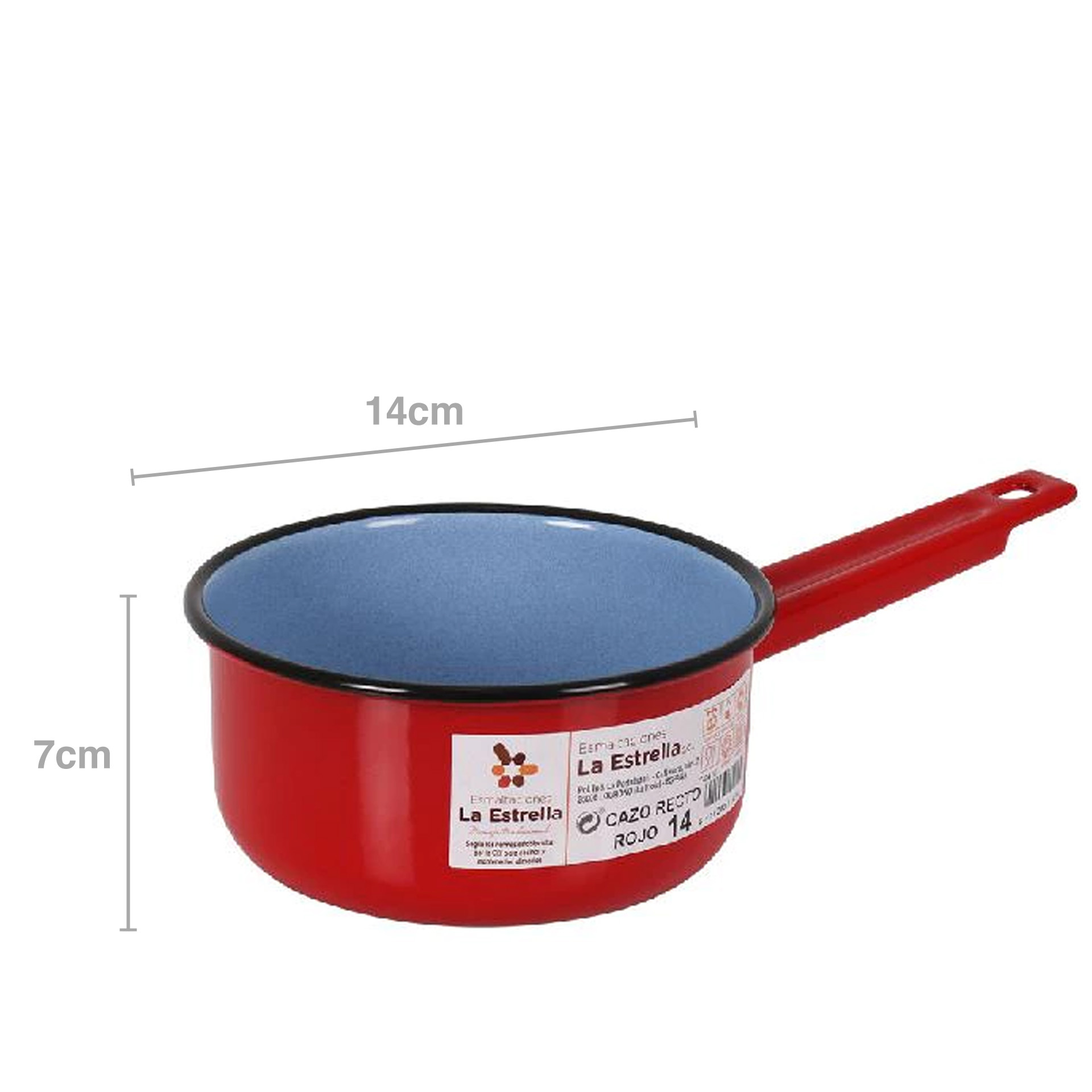 Caçarola Esmalte com Cabo Vermelho 14X7cm