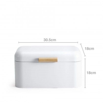Caixa Po Metal Retro Branco 30.5X18X18cm