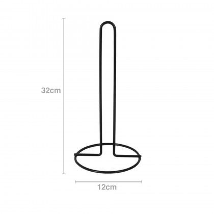 Porta Rolos Cozinha Metal 12X32cm Preto