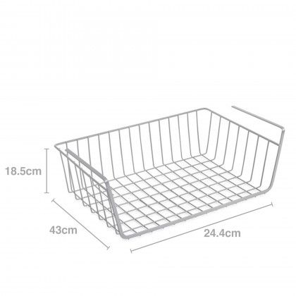 Cesto para Estante Cozinha 40.5X25.5X14cm Cinzento