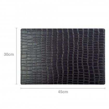 Individual Couro Sinttico Croco Castanho 45X30cm