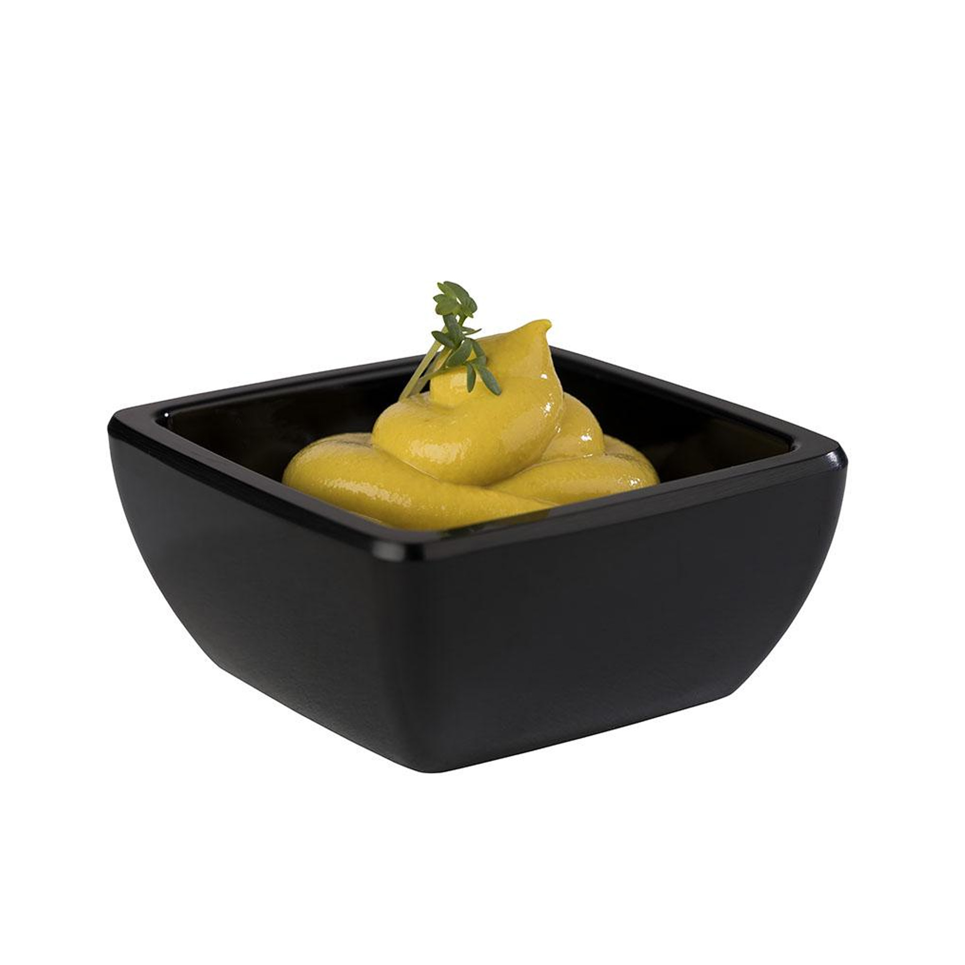 Taça Molho Friendly Quadrado Preto 5cl 6.5X6.5X3cm