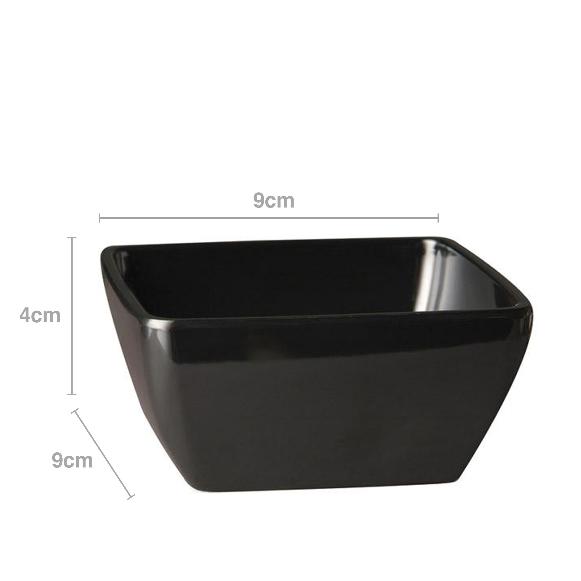 Taça Melamina Pure Quadrado Preto 14cl 9X9X4cm