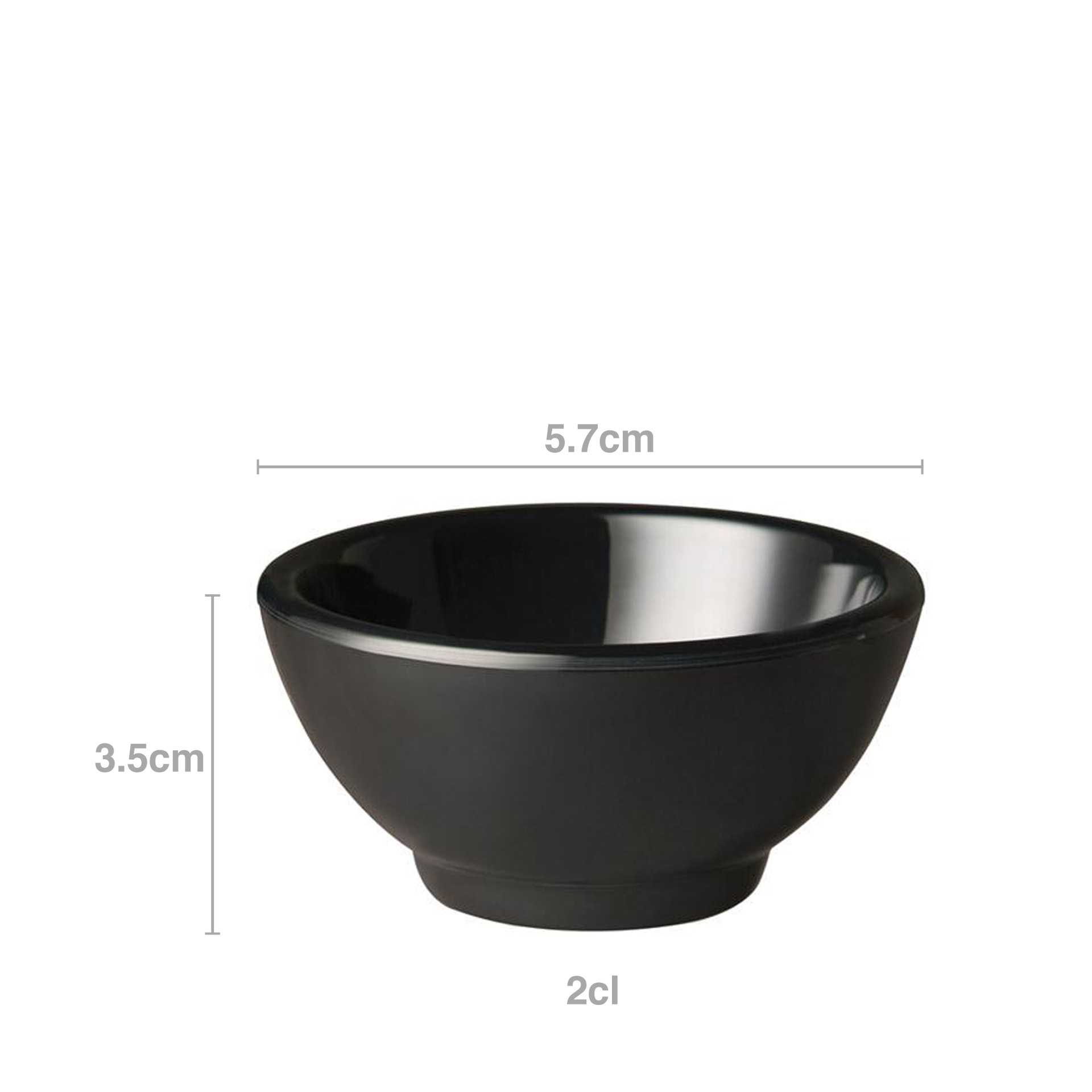 Taça Melamina Pure Redondo Preto 2cl 5.7X3.5cm