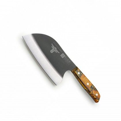 Faca Srvia Cabo Acrlico Sico Efeito Mrmore Laranja 20cm