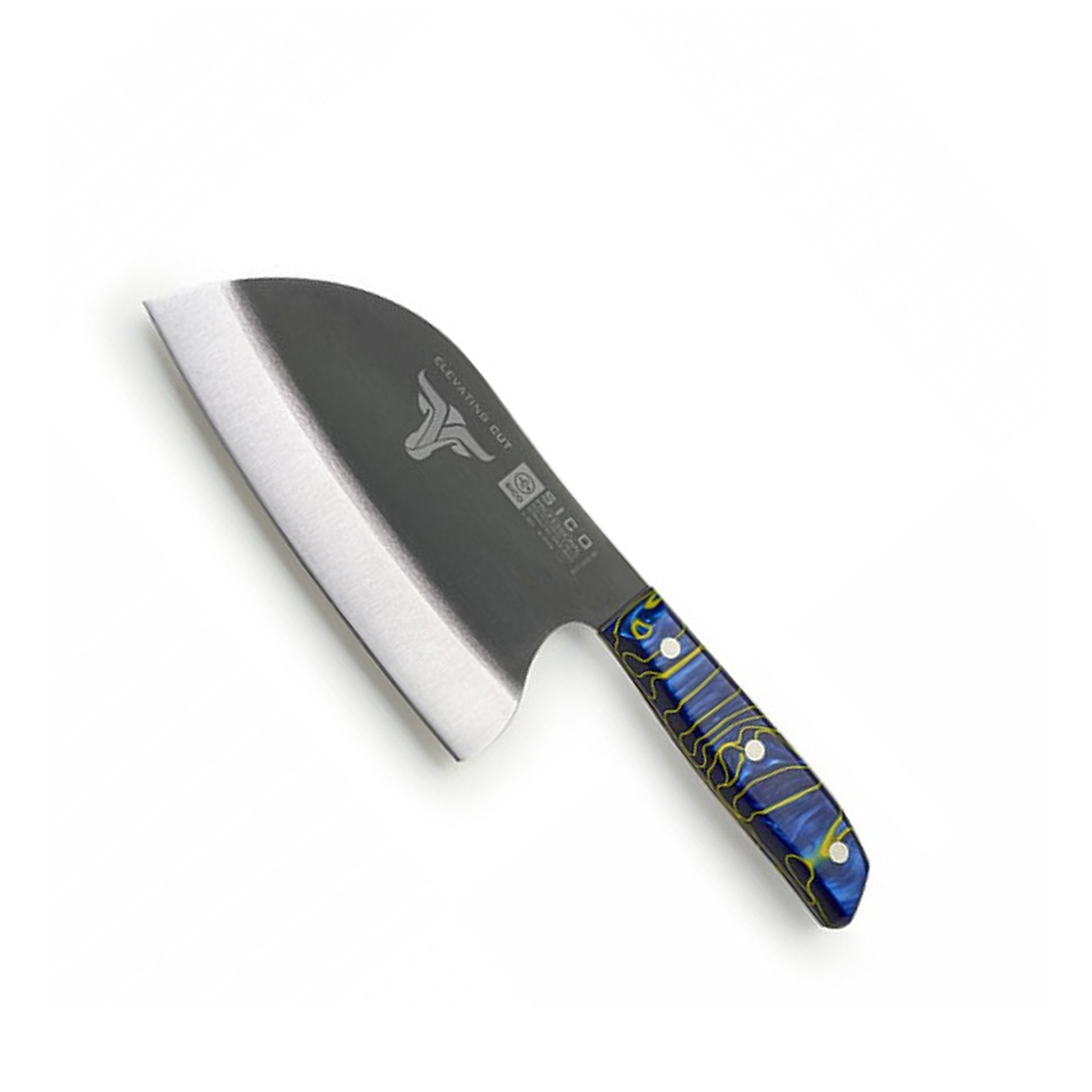 Faca Sérvia Cabo Acrílico Sico Efeito Mármore Azul 20cm