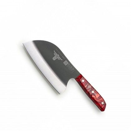 Faca S�rvia Cabo Acr�lico Sico Efeito M�rmore Vermelho 20cm