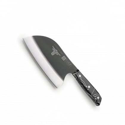 Faca Srvia Cabo Acrlico Sico Efeito Mrmore Preto 20cm