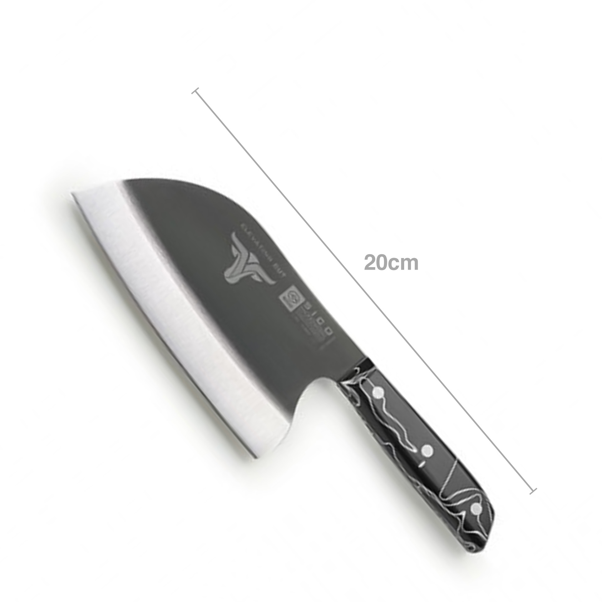 Faca Sérvia Cabo Acrílico Sico Efeito Mármore Preto 20cm