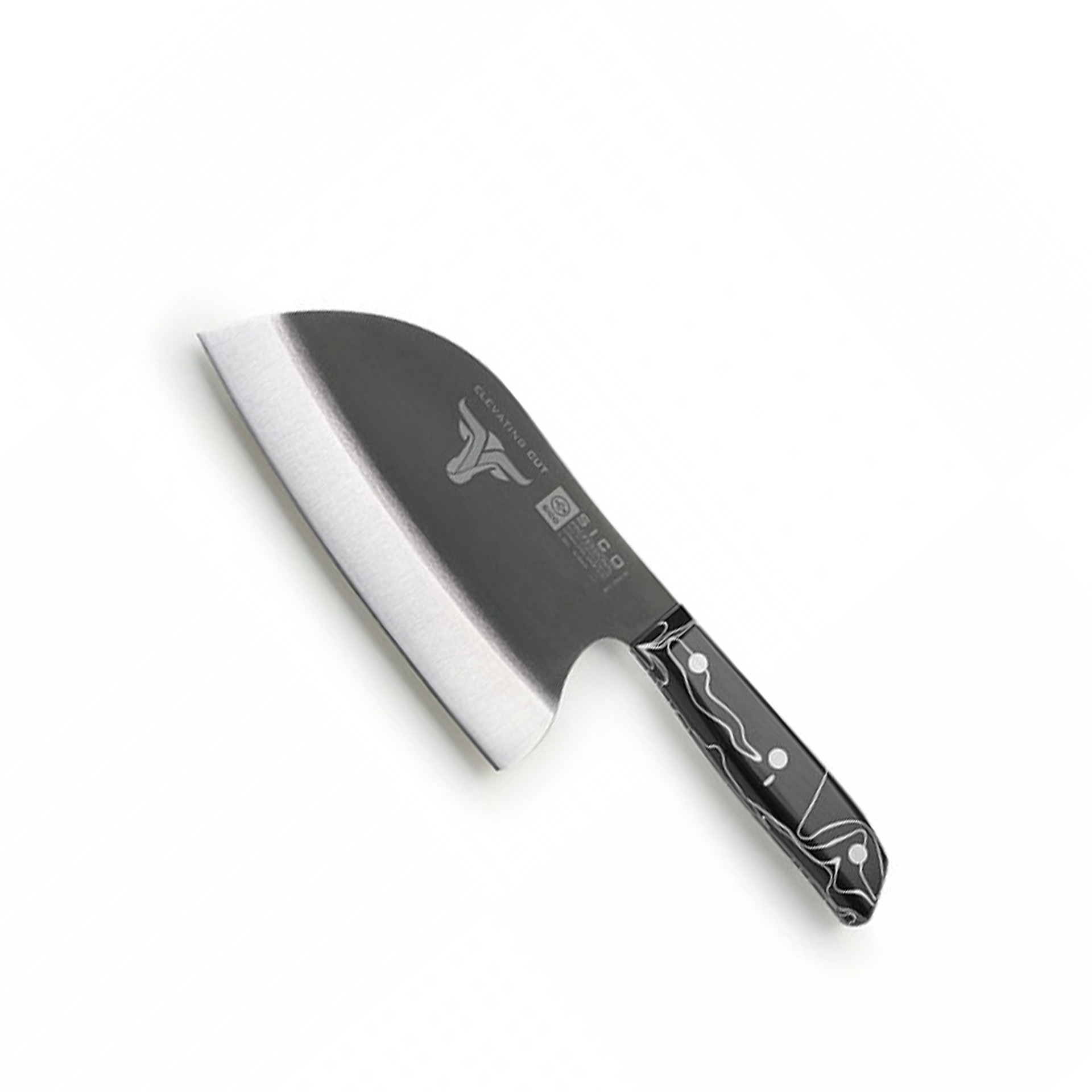 Faca Sérvia Cabo Acrílico Sico Efeito Mármore Preto 20cm