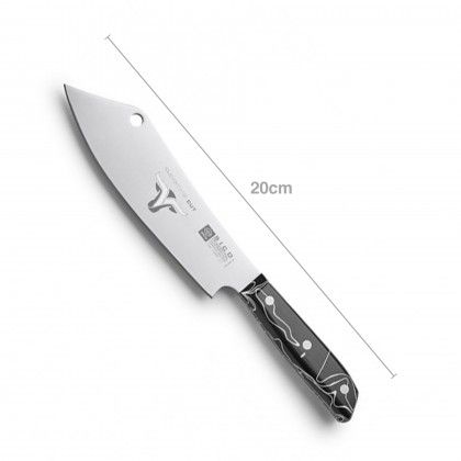 Faca Chefe Cabo Acrlico Sico Efeito Mrmore Preto 20cm