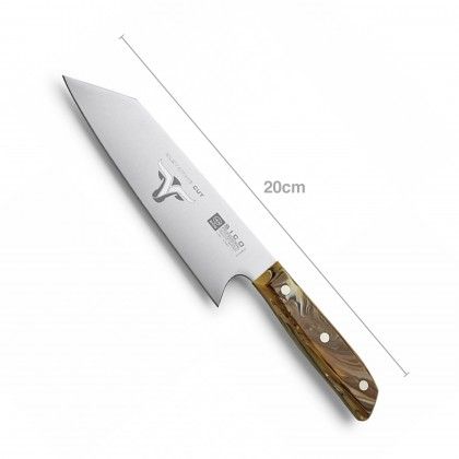 Faca Chefe Cabo Acrlico Sico Efeito Mrmore Creme 20cm