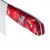 Faca Chefe Cabo Acrlico Sico Efeito Mrmore Vermelho 20cm