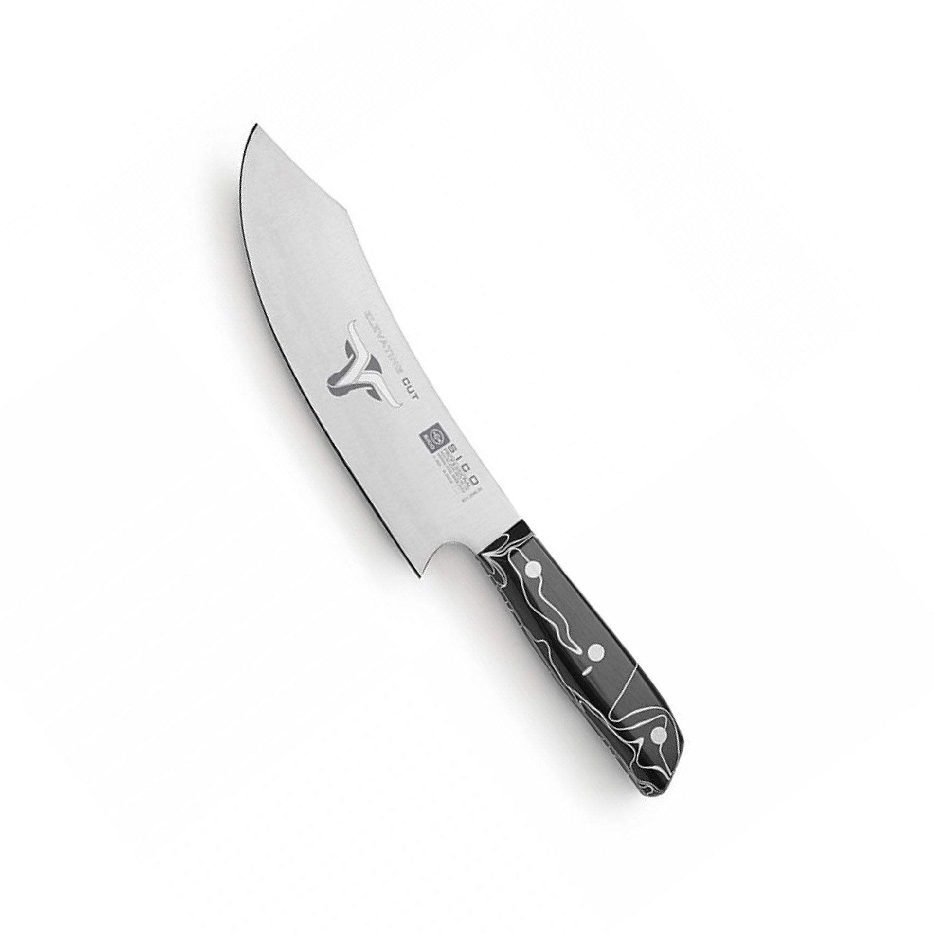 Faca Chefe Cabo Acrílico Sico Efeito Mármore Preto 20cm