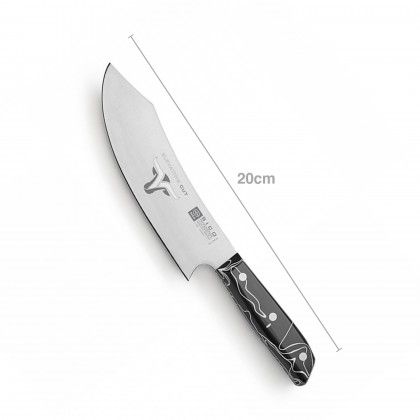 Faca Chefe Cabo Acrlico Sico Efeito Mrmore Preto 20cm