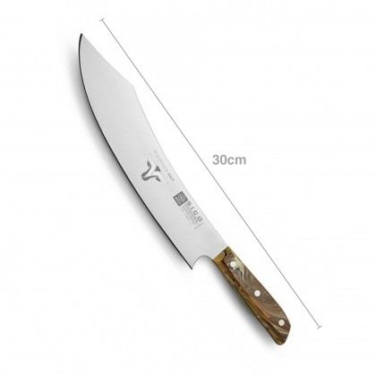 Faca Chefe Cabo Acrlico Sico Efeito Mrmore Creme 30cm