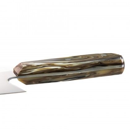 Faca Chefe Cabo Acrlico Sico Efeito Mrmore Creme 30cm