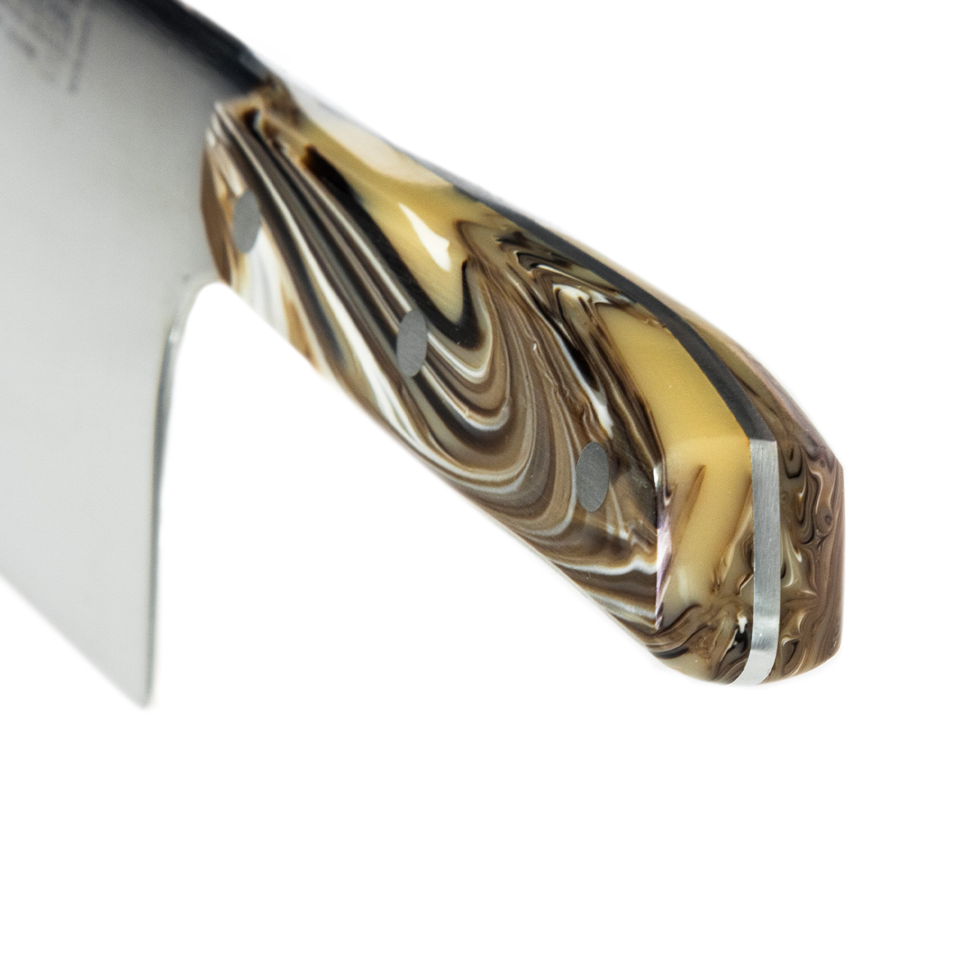 Faca Talho Cabo Acrílico Sico Efeito Mármore Creme 34cm