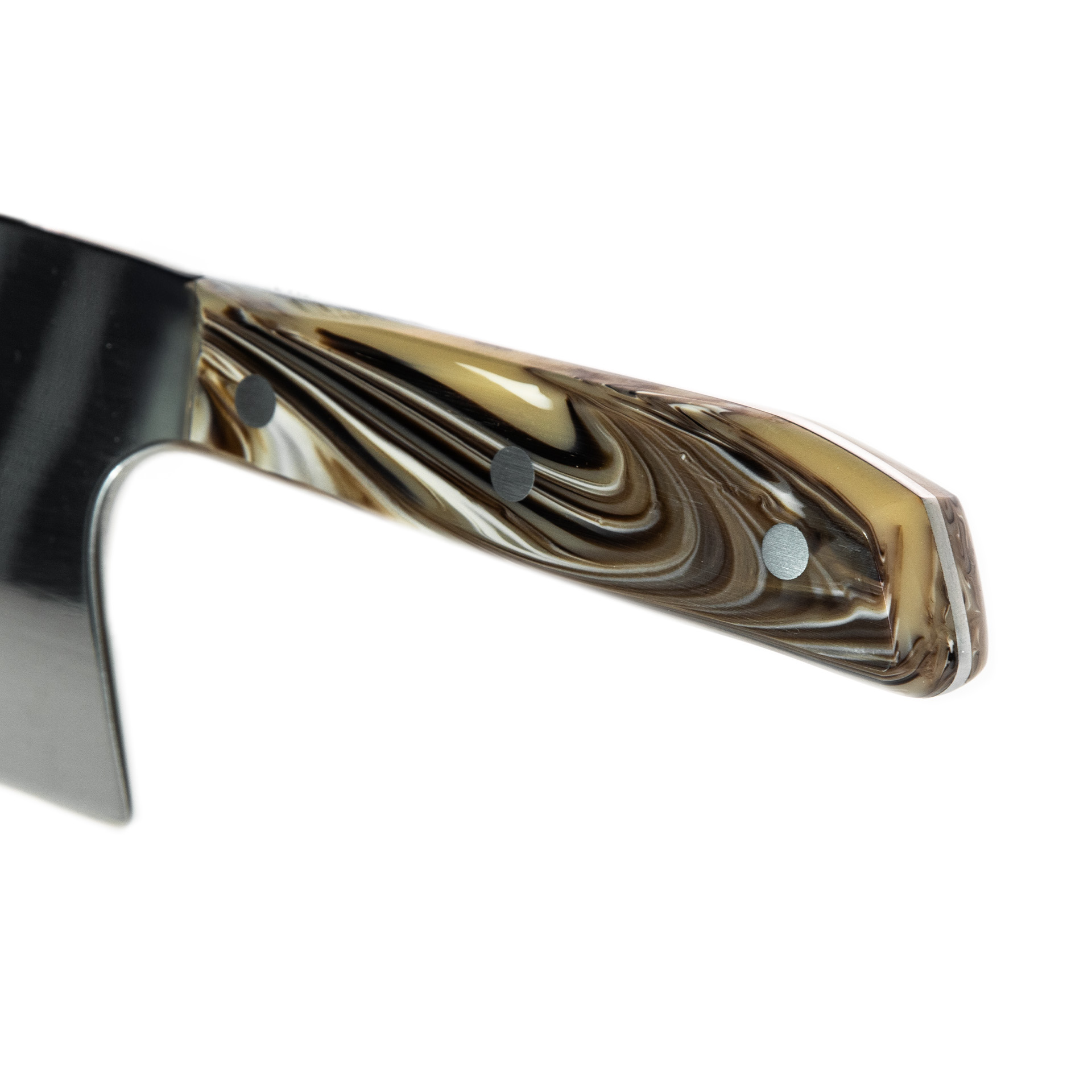 Faca Talho Cabo Acrílico Sico Efeito Mármore Creme 34cm